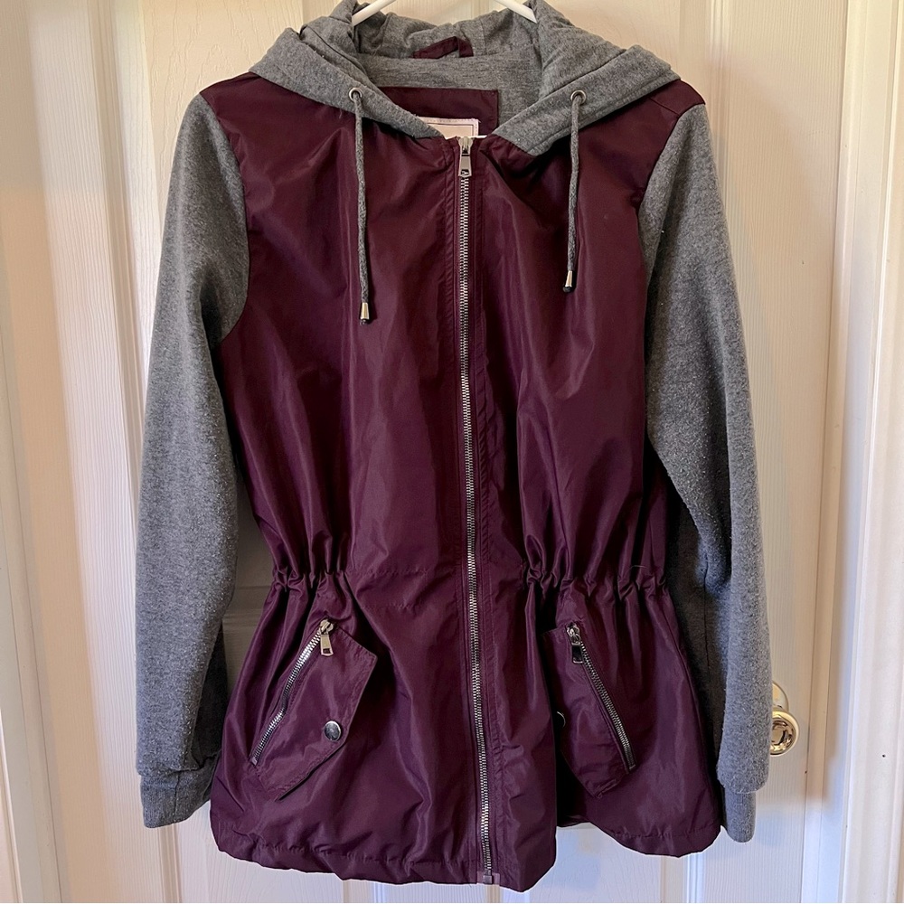 Snobbish Maroon and Heather Grey winter jacket
